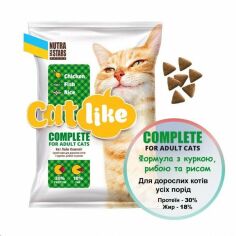 Акция на Сухой корм Cat like Complete для котов с курицей, рыбой и рисом 10 кг (4820139950504) от Stylus