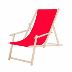 Акція на Шезлонг (кресло-лежак) деревянный Springos для пляжа террасы и сада (DC0003 RED) від Stylus