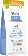 Акция на Сухой корм Brit Care Dog Sustainable Adult Large Breed для взрослых собак больших пород с курицей и насекомыми 12+2 кг (8595602565740) от Stylus