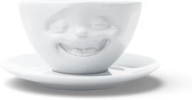 Акція на Чашка с блюдцем для кофе Tassen Смехотерапия 200 мл фарфор (TASS14701/TA) від Stylus