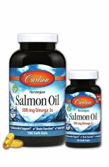 Акція на Carlson Labs Norwegian Salmon Oil 500 mg 180+50 soft gels Норвежский лососевый жир від Stylus