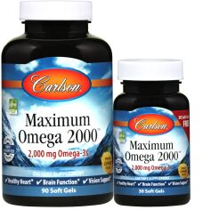 Акция на Carlson Labs Maximum Omega 2000 90+30 Soft Gels Максимум Омега от Stylus