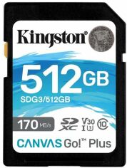 Акция на Kingston 512GB Sdxc class 10 UHS-I U3 Canvas Go Plus (SDG3/512GB) от Stylus