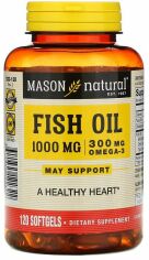 Акция на Mason Natural Omega-3 Fish Oil Рыбий жир с Омега-3 120 гелевых капсул от Stylus