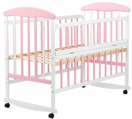 Акция на Детская кроватка Наталка ОБРО бело-розовая (625499) от Stylus