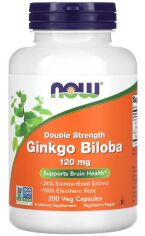 Акция на Now Foods Ginkgo Biloba Double Strength 120 mg 200 veg caps от Stylus