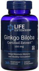 Акция на Life Extension Ginkgo Biloba Certified Extract 120 mg 365 Veg Caps Билоба сертифицированный экстракт от Stylus