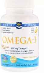 Акція на Nordic Naturals Omega-3, Lemon, 1000 mg, 60 Softgels (NOR41760) від Stylus
