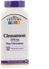 Акция на 21st Century Cinnamon Plus Chromium 2000 mg 120 Veggie Caps (CEN-27383) от Stylus