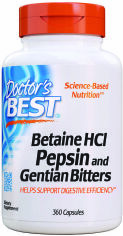 Акция на Doctor's Best, Betaine HCL, Pepsin and Gentian Bitters, 360 Capsules (DRB-00315) от Stylus
