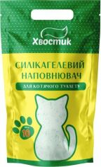 Акция на Наполнитель для кошачьего туалета Хвостик силикагель мелкий с зелеными гранулами 10 л (4820224500959) от Stylus