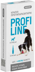 Акція на Капли на холку ProVET Profiline для собак от 10 до 20 кг 4 пипетки по 2.0 мл (4823082431038) від Stylus