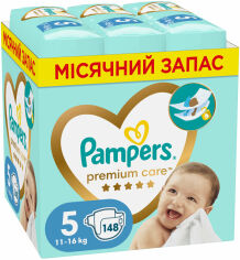 Акція на Подгузники Pampers Premium Care Размер 5 (11-16 кг) 148 шт (8006540855973) від Stylus