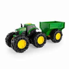 Акція на Игрушечный трактор John Deere Kids Monster Treads с прицепом и большими колесами (47353) від Stylus