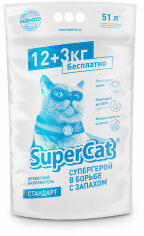 Акція на Наполнитель туалетов SuperCat для котов стандарт впитывающий 15 кг (50 л) від Stylus
