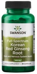 Акція на Swanson Korean Red Ginseng Root 400 mg Корень женьшеня 90 капсул від Stylus
