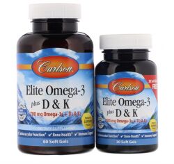 Акция на Carlson Labs Elite Omega-3 Plus D & K, Natural Lemon Flavor, 60 + 30 Free Soft Gels (CAR-17540) от Stylus
