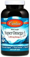 Акция на Carlson Labs Wild Caught Super Omega-3 Gems 1,200 mg 250 Soft Gels Супер Омега-3 от Stylus