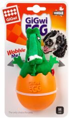 Акция на Игрушка для собак Крокодил-неваляшка с пищалкой GiGwi EGG, текстиль, резина, 14 см (2319) от Stylus