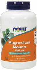 Акція на Now Foods Magnesium Malate 1000 mg Vegetarian Tablets 180 tabs від Stylus