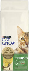 Акция на Сухой корм Purina Cat Chow Sterilised для стерилизованных котов с курицей 15 кг (7613032233051) от Stylus