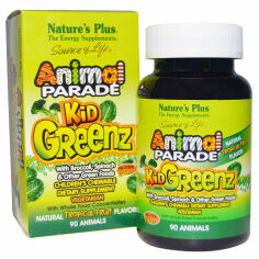 Акция на Natures Plus Animal Parade Kid Greenz 90 chewables Витаминный комплекс из зеленых суперфудов для детей, Тропик от Stylus