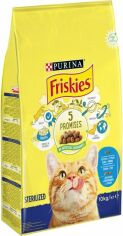 Акция на Сухой корм Friskies для стерилизованных кошек и кастрированных котов с лососем и овощами 10 кг (7613033205064) от Stylus