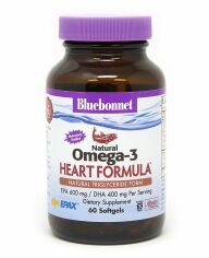 Акция на Bluebonnet Nutrition Omega-3 Heart Formula, 60 Softgels (BLB0942) от Stylus