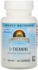 Акція на Source Naturals L-Theanine 200 mg Теанин 60 капсул від Stylus