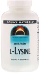 Акція на Source Naturals L-Lysine 500 mg 250 tab / 250 servings від Stylus