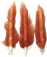 Акция на Лакомства для собак Fox Мягкое вяленое мясо курицы на прессованной кости 500 г от Stylus