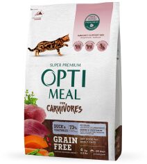 Акция на Сухой корм Optimeal Adult Cats Grain free для взрослых кошек с уткой и овощами 4 кг (4820083905940) от Stylus