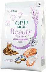 Акция на Сухой беззерновой корм Optimeal Beauty Harmony Adult cats на основе морепродуктов 1.5 кг (4820215366908) от Stylus