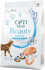 Акция на Сухой беззерновой корм Optimeal Beauty Podium Adult cats на основе морепродуктов 1.5 кг (4820215366885) от Stylus