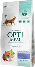 Акция на Сухой корм Optimeal Sterilised cats для стерилизованных кошек с лососем 10 кг (4820215368179) от Stylus