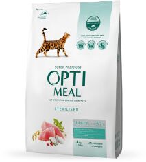 Акция на Сухой корм Optimeal Sterilised cats для стерилизованных кошек с индейкой и овсом 4 кг (4820083905629) от Stylus