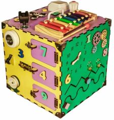 Акция на Развивающая игрушка Бизикуб Temple Group Разноцветный 30х30х30 см (TG200123) от Stylus