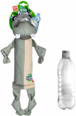 Акция на Игрушка для собак GiGwi Eco Friendz Бегемот с пластиковой бутылкой и пищалкой L 39 см (2252) от Stylus
