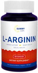 Акція на Sunny Caps L-аrginine Powerfull 750 mg L-аргинин 100 капсул від Stylus