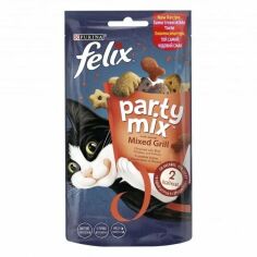 Акция на Лакомство Felix Party Mix Гриль Микс для взрослых кошек со вкусом курицы, говядины и лосося 60 г (7613287631404) от Stylus