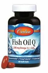 Акція на Carlson Labs Fish Oil Q 60 soft gels Омега-3 + Коэнзим Q10 від Stylus
