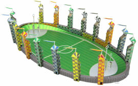 Акция на Металлический 3D конструктор Fascinations Harry Potter - Хогвартский квиддичный стадион, Metal Earth (MMS466) от Stylus