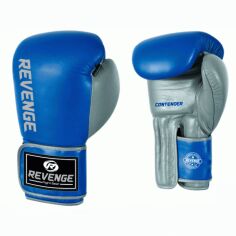 Акция на Боксерские перчатки Revenge 12 унц кожаные синие (EV-10-1038) от Stylus