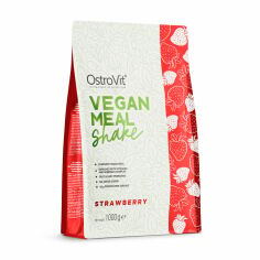 Акція на Вітамінно-мінеральний комплекс з протеїном OstroVit Vegan Meal Shake зі смаком полуниці, 1 кг від Eva
