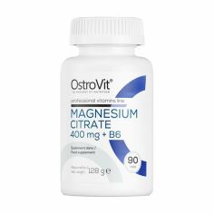 Акція на Дієтична добавка вітамінно-мінеральний комплекс в капсулах OstroVit Magnesium Citrate + B6 Цитрат магнію 400 мг + Вітамін B6, 90 шт від Eva