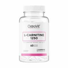 Акція на Дієтична добавка амінокислота в капсулах OstroVit L-Carnitine L-Карнітин, 1250 мг, 60 шт від Eva