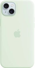 Акція на Панель Apple MagSafe Silicone Case для Apple iPhone 15 Plus Soft Mint (MWNG3ZM/A) від Rozetka
