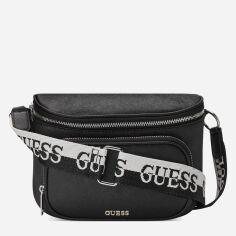 Акция на Сумка крос-боді через плече жіноча Guess 487627591 Чорна от Rozetka