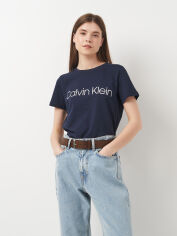 Акция на Футболка жіноча Calvin Klein Jeans 11323.3 M (44) Темно-синя от Rozetka