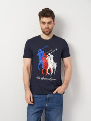 Акція на Футболка чоловіча Polo Ralph Lauren 11307.3 S (44) Темно-синя від Rozetka